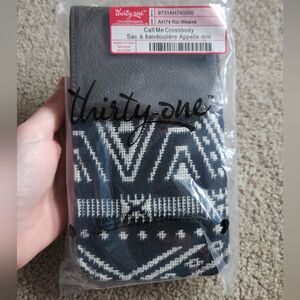 NEW Thirty-One Black and White Crossbody Bag